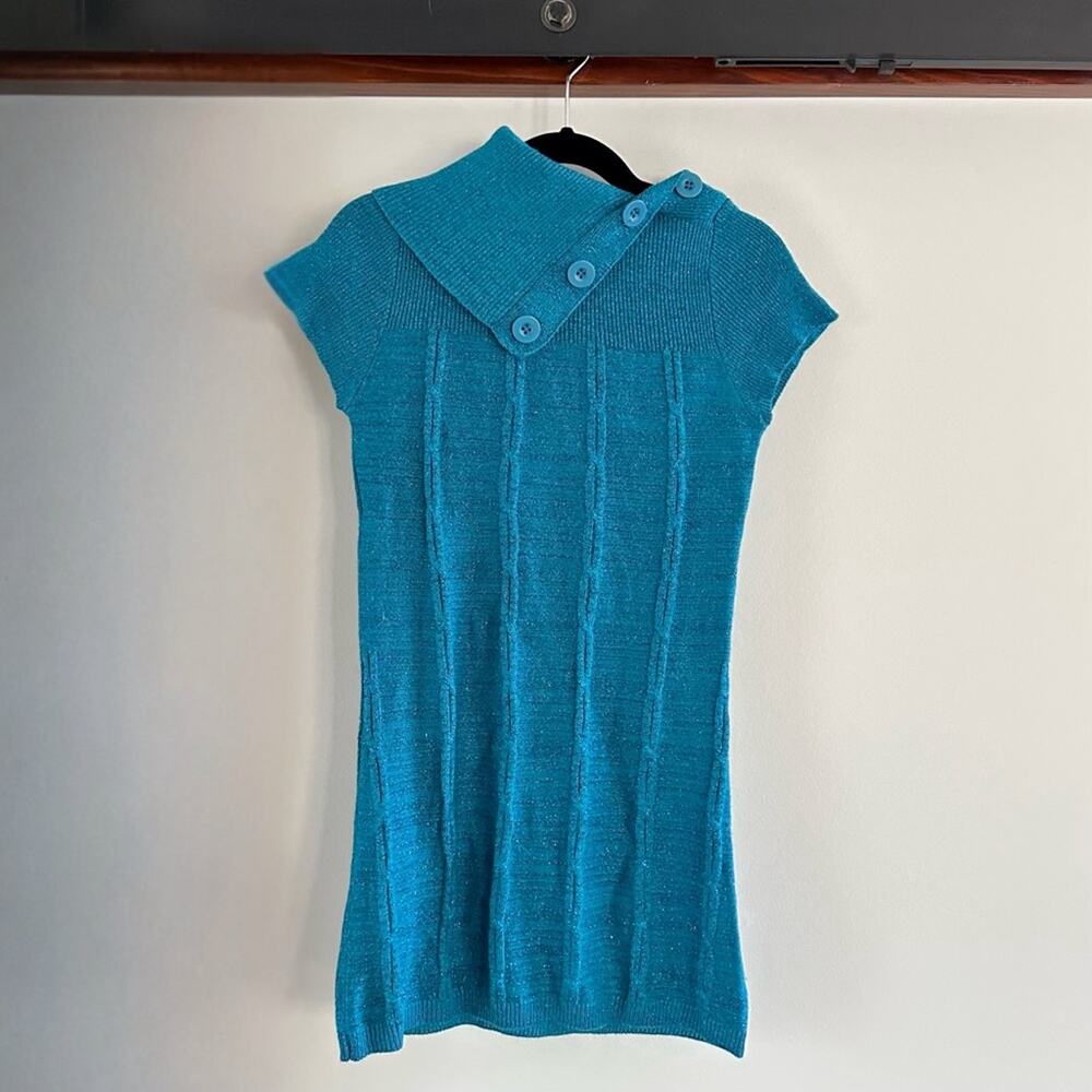 Sweater Project Kids Teal Knit Sweater Dress | Size 10/12